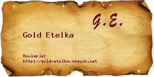 Gold Etelka névjegykártya
